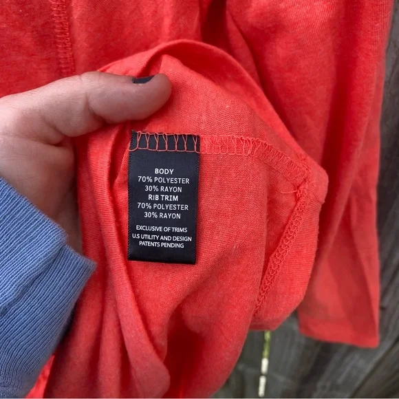 Marika Coral Ruched V Neck Long Sleeve Athletic Top Women's Size L - Picture 9 of 10